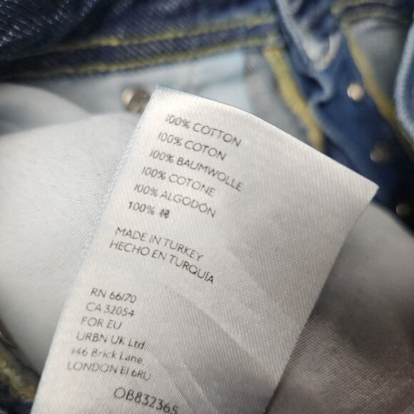 Women's 26x26 Straight Crop Free People We the Free Jeans Baggy Button Fly Denim - Picture 10 of 11